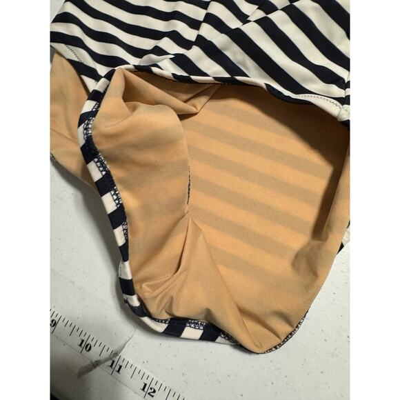 J. Crew Nautical Stripe One Shoulder swimsuit Size 6 - Picture 3 of 6
